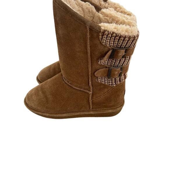 Youth BearPaw Boshie Brown Suede Winter Boots Size 5 - Picture 2 of 6